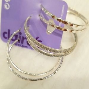 Claire's Silver Hoop Earrings 2" set